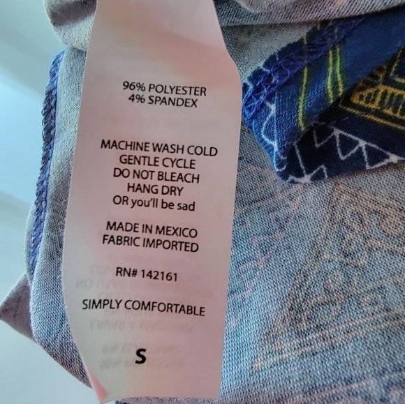 LuLaRoe☆ Nicole Navy Blue Geo Print Crewneck Dress Size S EUC - Picture 5 of 9